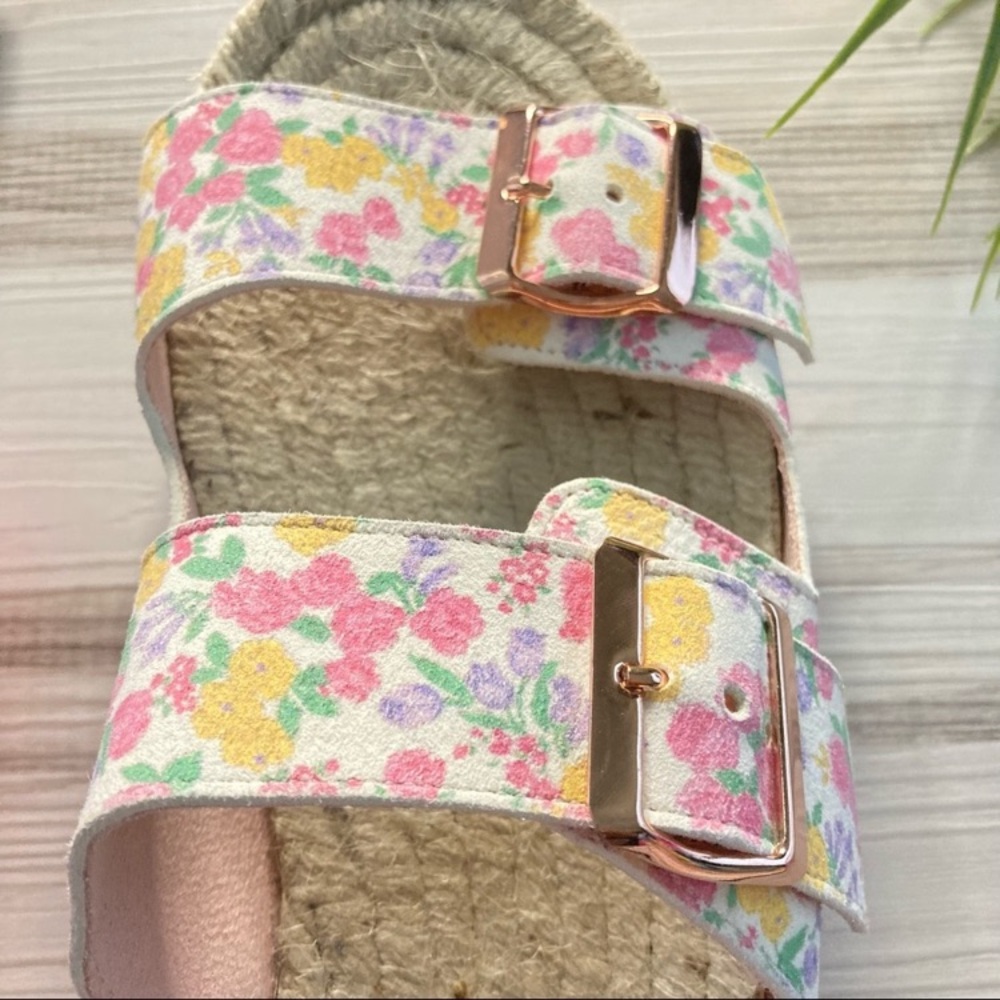 Manebi x LoveShackFancy Floral Slide Sandals in Fruity Punch - Picture 12 of 13